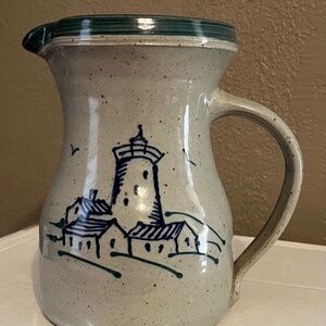 Great Bay pottery lighthouse pitcher